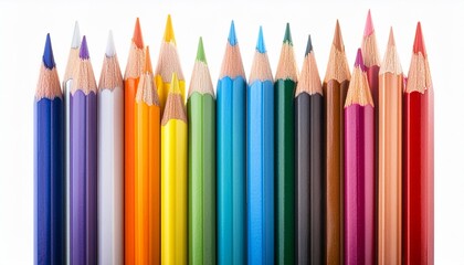 color pencils isolated on white background