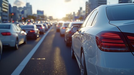 Naklejka premium 帰省ラッシュで大渋滞するイメージ画像