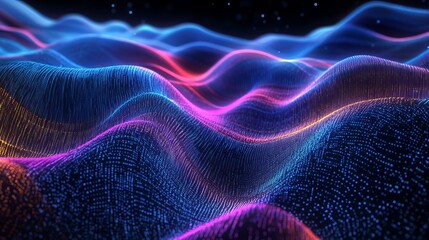 Illustration of abstract information streams generating images and videos from prompt concepts Emphasizes big data technology AI data transfer data flow generative AI large language