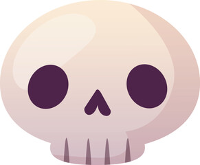 Skull cartoon icon. Skeleton head. Dead bone