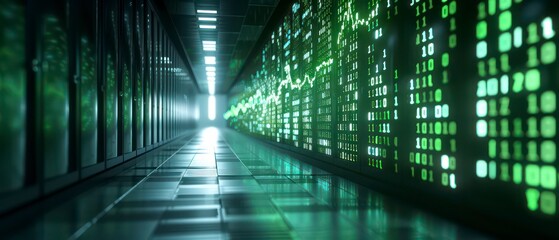 Fototapeta premium futuristic corridor with servers technology