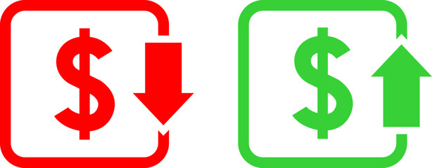 Low total cost icon vector image. Thin Outline Vector illustration isolated on background.