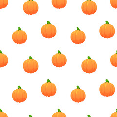 Pumpkins vector seamless pattern. Autumn gifts, Halloween, Thanksgiving. Background, wrapping paper