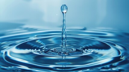   A zoomed-in picture of a single blue water droplet containing another smaller water droplet inside it