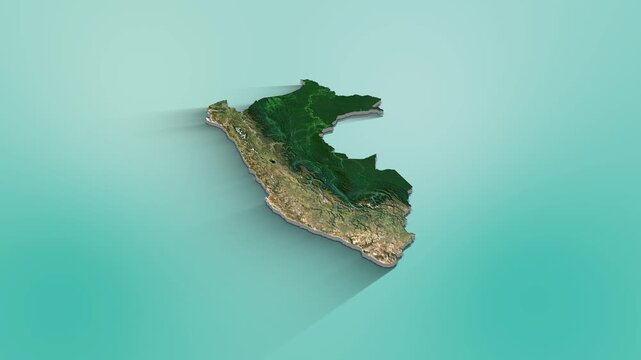 Peru Map Animation.  3d animation of Peru map