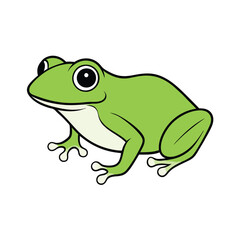 Obraz premium frog vector art illustration with solid colors on an isolated white background