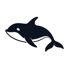 Fototapeta premium vector art illustration of a big whale in solid color, isolated on a white background