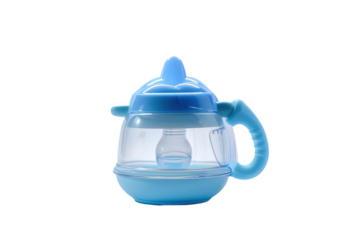 Lightweight baby feeder with ergonomic design for comfortable feeding, isolated on white background.