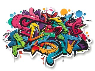 Naklejka premium Stylish Streetwear Inspired Graffiti Art Design for Sticker or Shirt Graphics