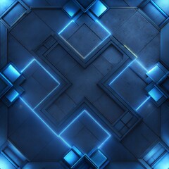 abstract background with squares neon floor top down Generate AI