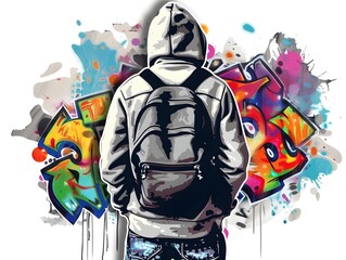 Stylish Streetwear Graffiti Sticker Design for Apparel and Merchandise