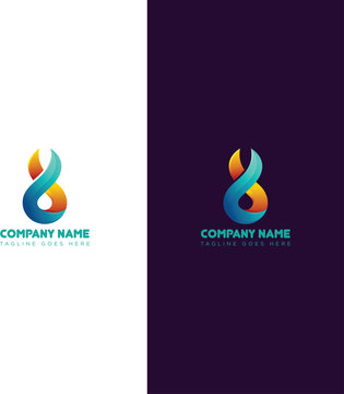 initial letter 8 woman day logo