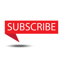 Subscribe button for get more notification to next video and content. Click red color button subscribe to channel social media platforms, marketing, promotion, vector and illustration.