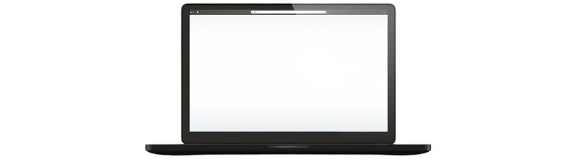 Obraz premium Black Laptop with Blank White Screen Isolated on White Background, laptop, computer, technology, mock-up