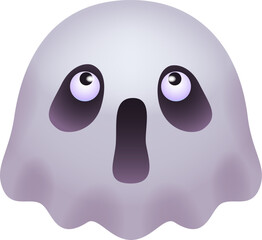 Ghost head cartoon icon. Spooky spirit face