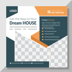 Real Estate Social Media Post Design Template, Editable Post Template Social Media Banners.