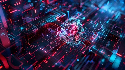 Futuristic Digital Landscape Representing Realism of Security Patch Management Solutions