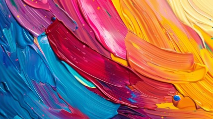 Colorful oil paint strokes abstract art wallpaper background