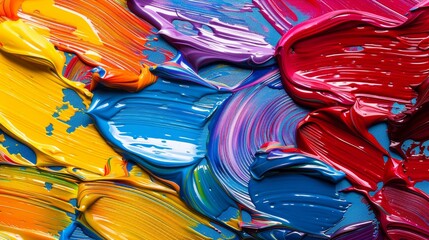 Colorful oil paint strokes abstract art wallpaper background