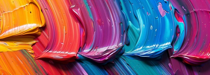 Colorful oil paint strokes abstract art wallpaper background