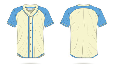 Baseball jersey mockup front and back view