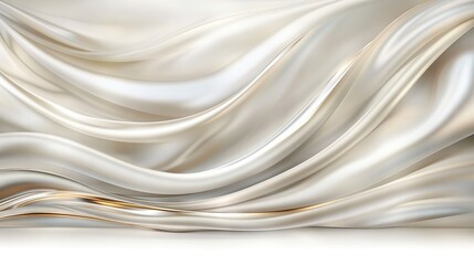 Obraz premium Close-up photo of white fabric with gold stripes at top and bottom