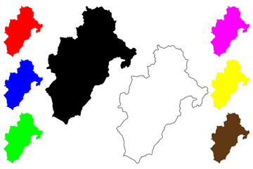 Obraz premium Department of Moquegua (Republic of Peru, Regions of Peru) map vector illustration, scribble sketch Moquegua map