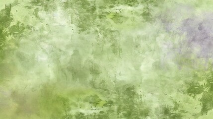 Obraz premium A painting featuring green, purple, and white hues on a green and white backdrop with a prominent black feline in the foreground