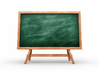 Blank Chalkboard on Stand Isolated Against a Solid White Background