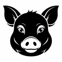 Beautiful pig head vector illustration 
