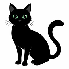 Beautiful black cat vector illustration 