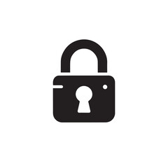 lock icon vector isolated on white background, minimalistic 