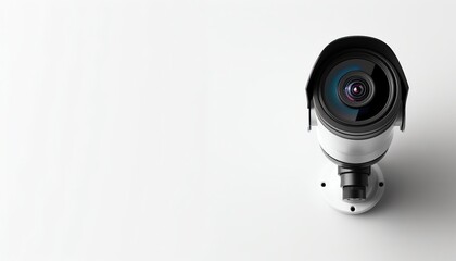 Modern CCTV camera with night vision, effective lowlight surveillance, clear night imagery, hightech security, sleek design, white background