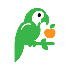 It's a cute cartoon parrot illustration—a vector illustration of a parrot on a white background.