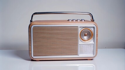 Fototapeta premium vintage radio isolated on white