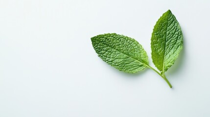 Mint leaf for making a delicious drink on a gray background. Healthy eating.
