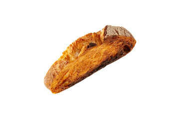 slices of fried bread on a white background