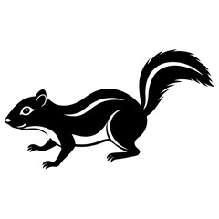 Uinta Ground Squirrel run black vector