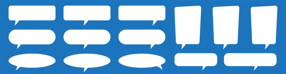 Set of speech bubbles. Speak bubble text, cartoon chatting box, message box. Blank empty speech bubbles.