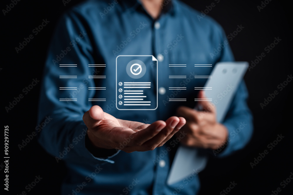 Poster Quality Certificate and Checklist document analyst target marketing planning assignment with quality management. Standardization, certification. Compliance to regulations service and standards.