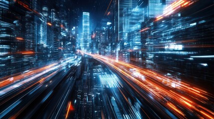 Obraz premium City Lights and Speed