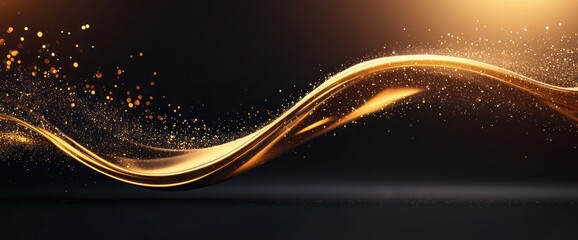 Business background, abstract with golden silhouette, natural light, copy space