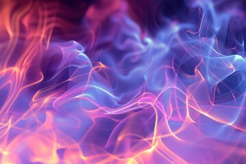 Obraz premium Vibrant abstract background with flowing neon light waves in pink and blue hues