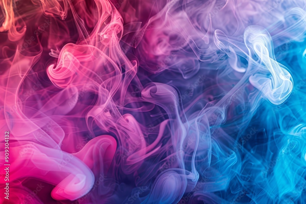 Poster vibrant multicolored smoke patterns create a mesmerizing abstract background