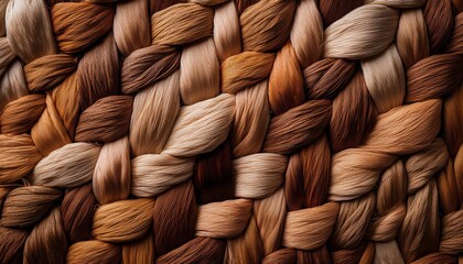 Detailed Close-Up of Intricate Woven Texture in Natural Brown Fibers
