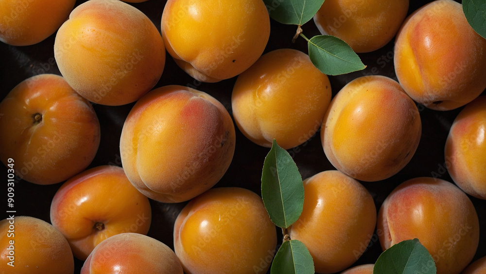 Poster apricots on the table