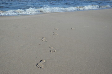 footprints on the beach