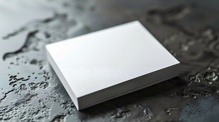 Fototapeta premium Black and white visit card, visit card mockup, black and white visit card on the work desk