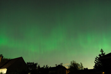 Green sky illuminated by Northern Lights