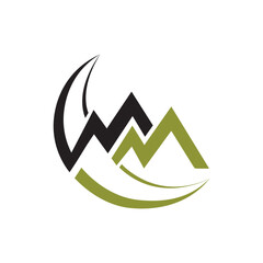 MM Letter Logo Design - MM Mountain Logo Icon